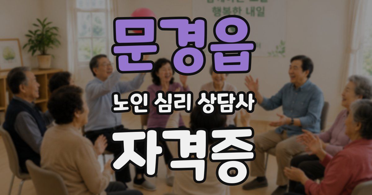 문경읍 노인 심리 상담사 자격증