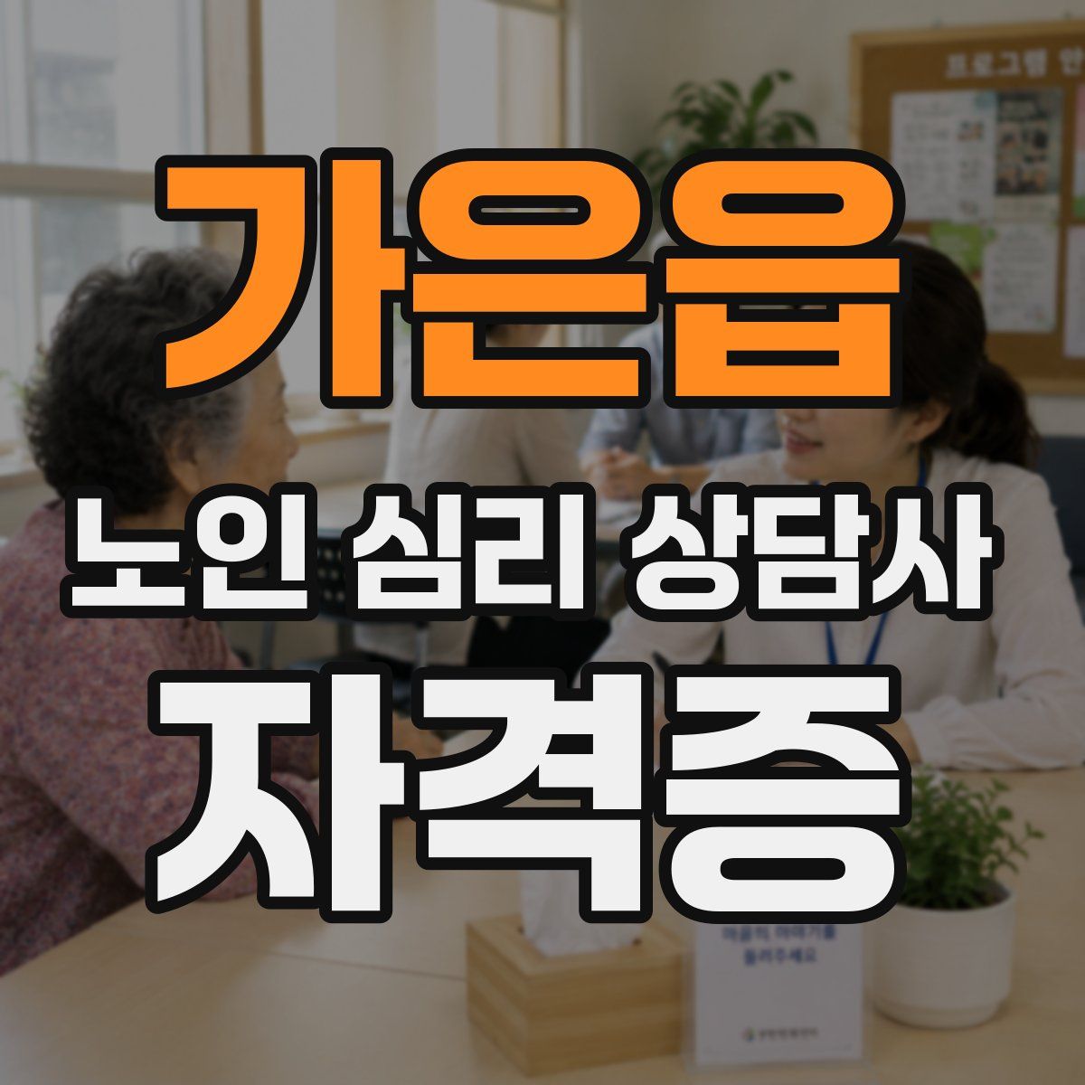 가은읍 노인 심리 상담사 자격증