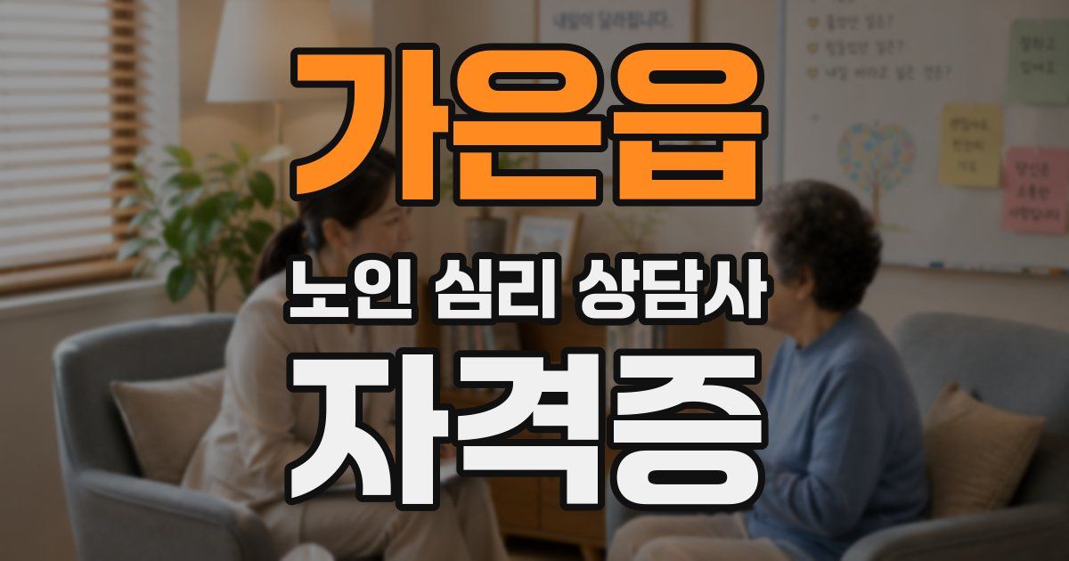 가은읍 노인 심리 상담사 자격증