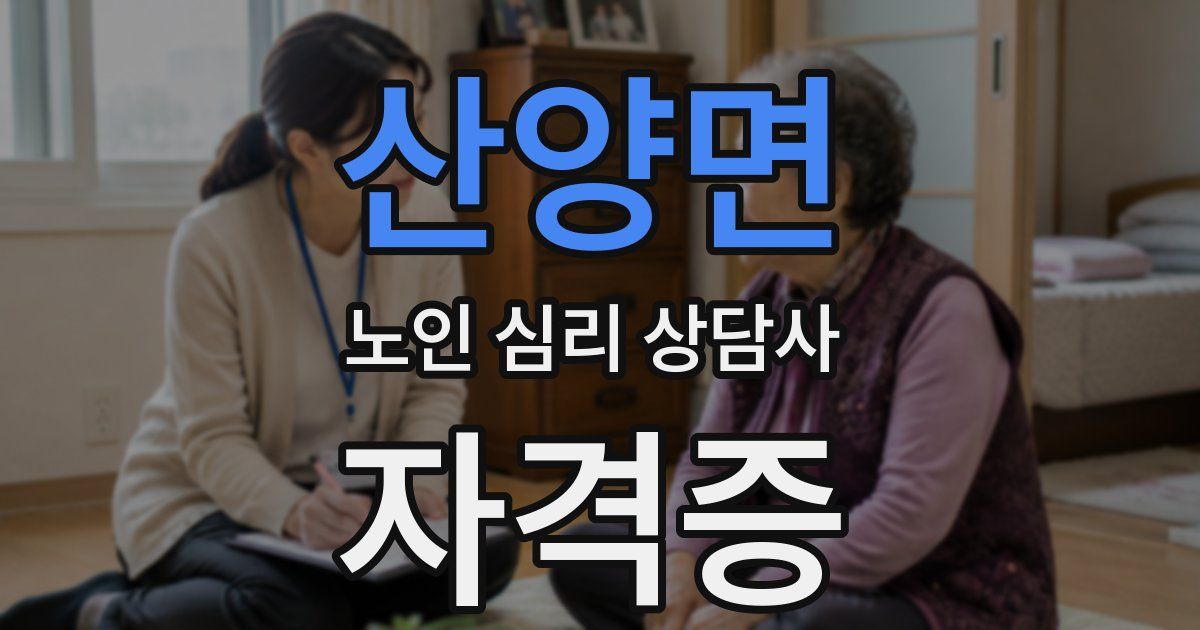 산양면 노인 심리 상담사 자격증