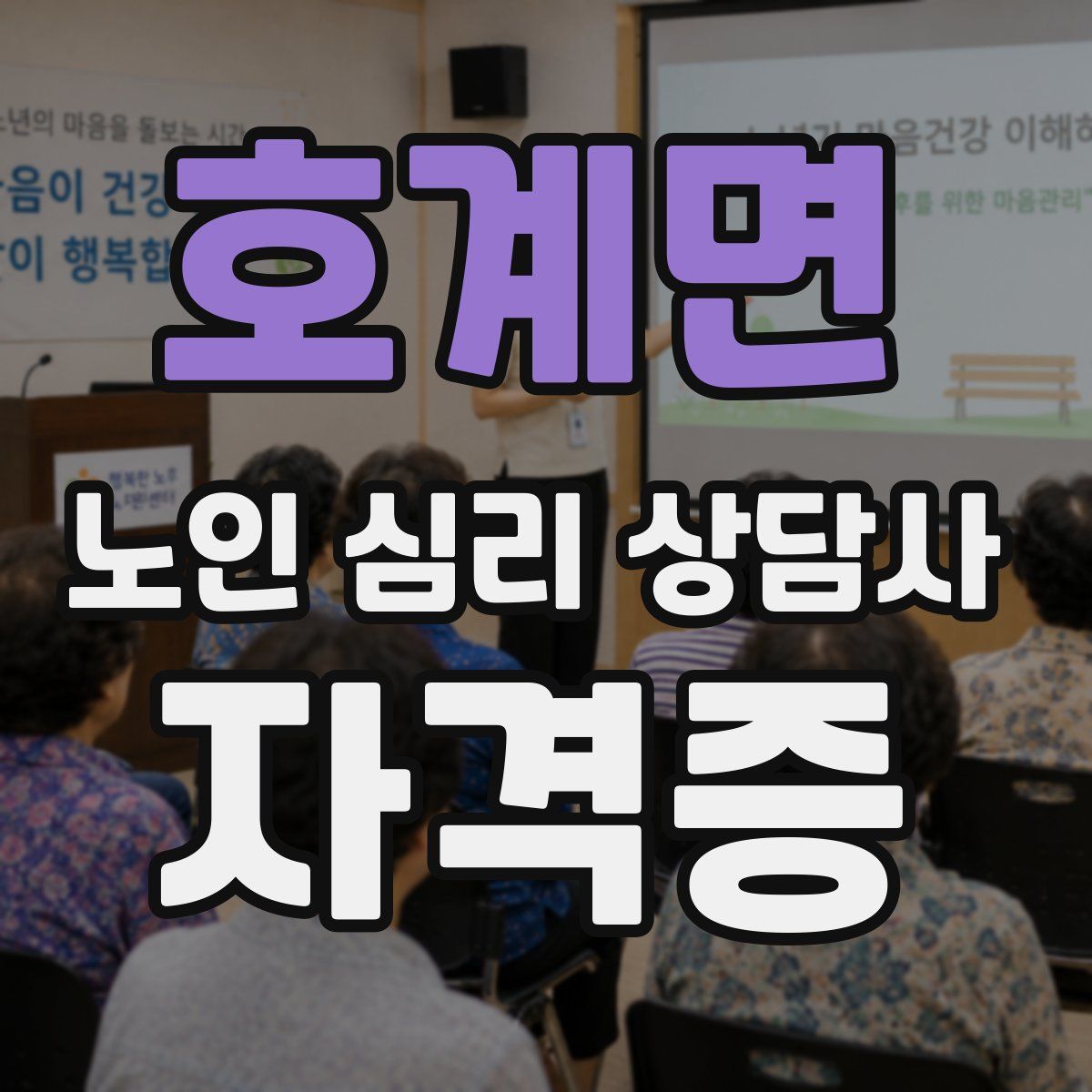 호계면 노인 심리 상담사 자격증