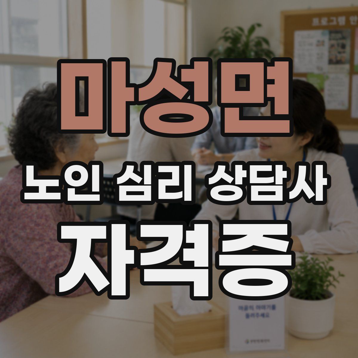 마성면 노인 심리 상담사 자격증