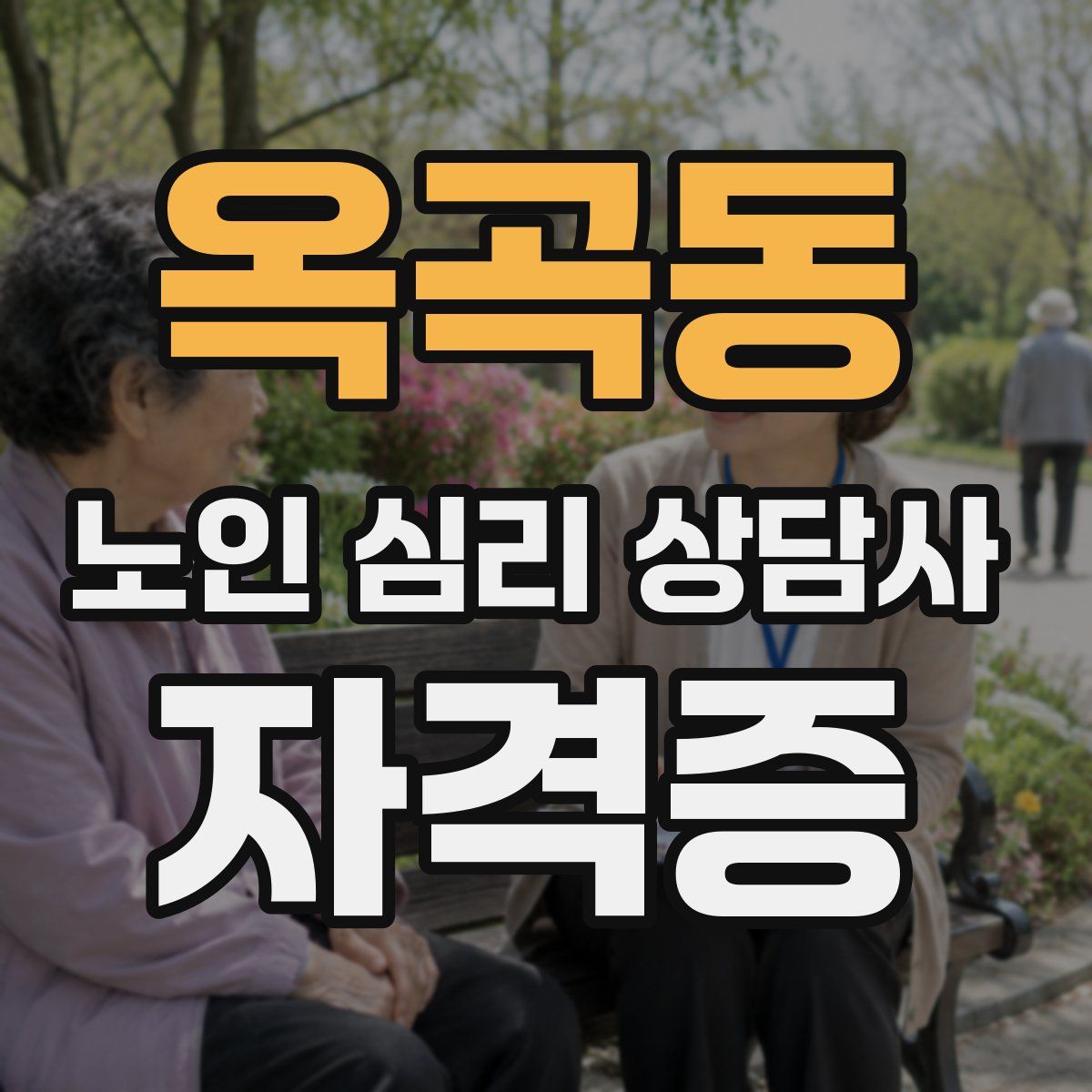 옥곡동 노인 심리 상담사 자격증
