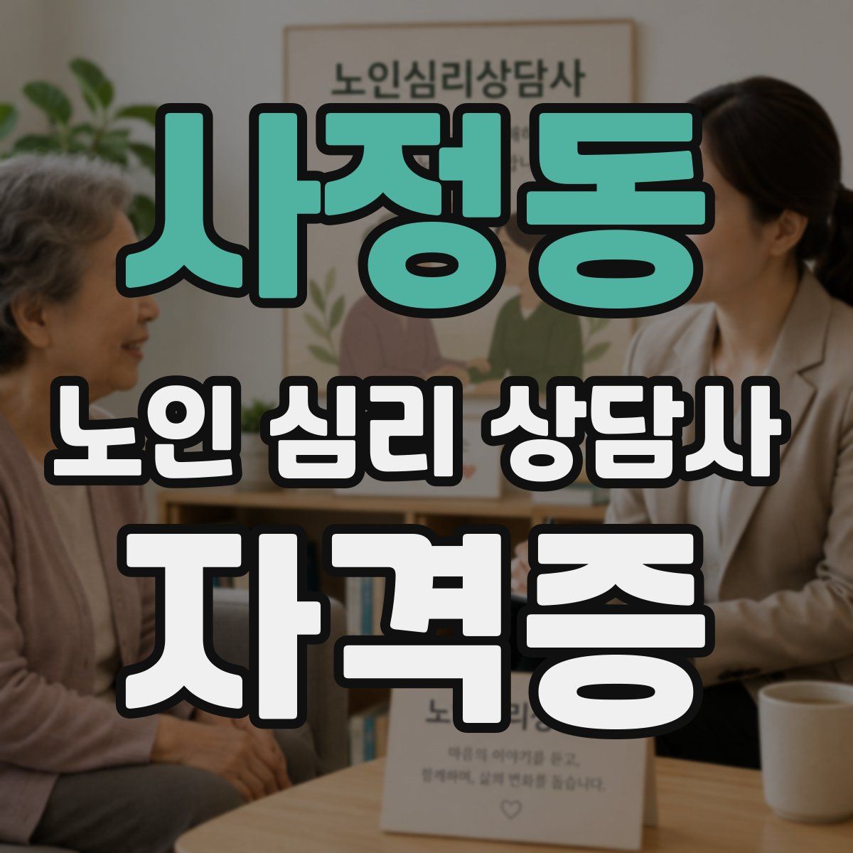 사정동 노인 심리 상담사 자격증