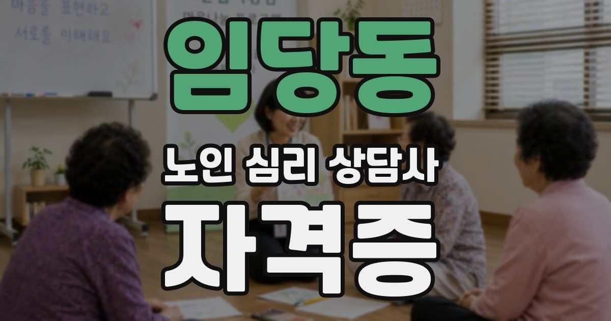 임당동 노인 심리 상담사 자격증
