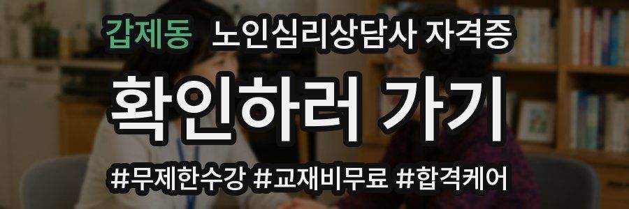 갑제동 노인 심리 상담사 자격증