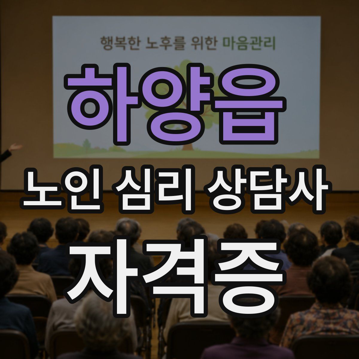 하양읍 노인 심리 상담사 자격증