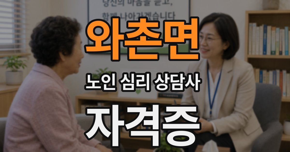 와촌면 노인 심리 상담사 자격증