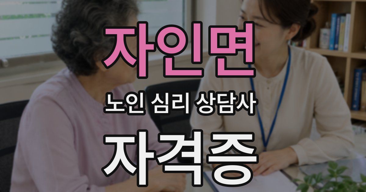 자인면 노인 심리 상담사 자격증