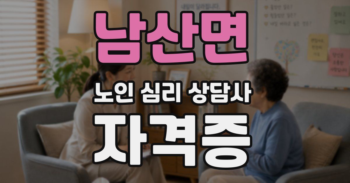 남산면 노인 심리 상담사 자격증