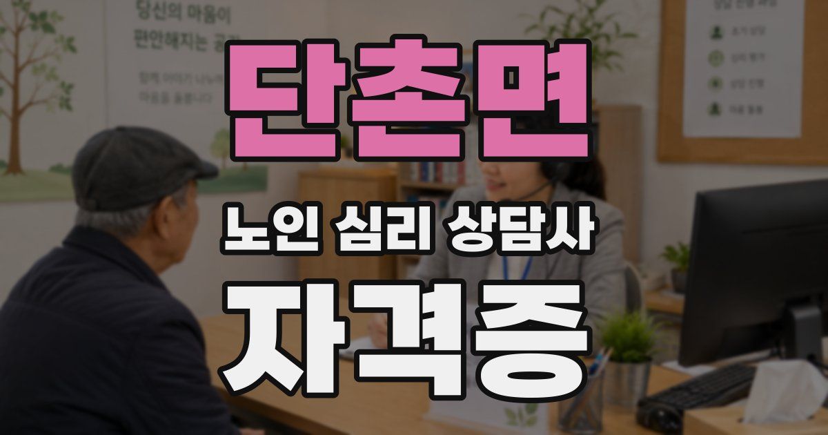 단촌면 노인 심리 상담사 자격증