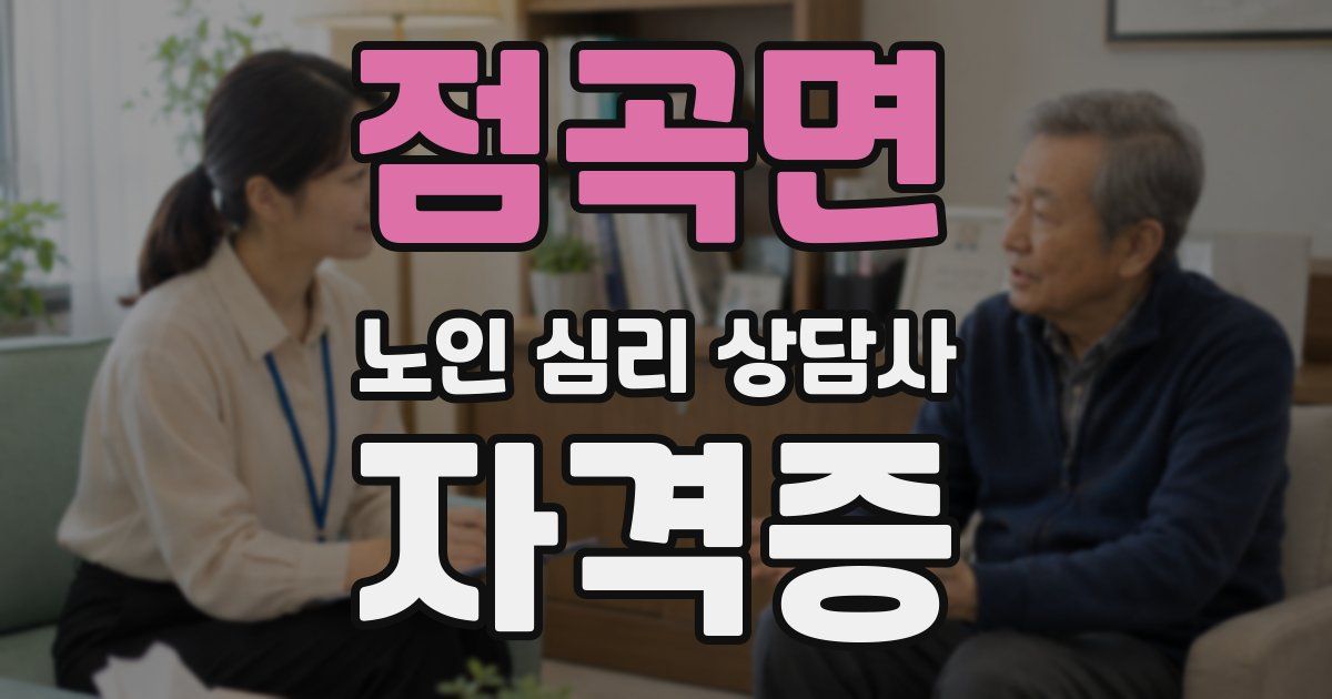 점곡면 노인 심리 상담사 자격증