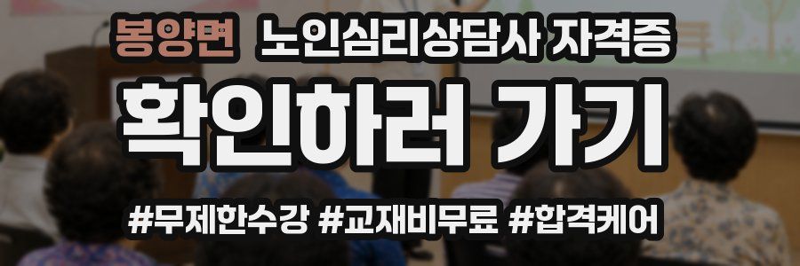 봉양면 노인 심리 상담사 자격증
