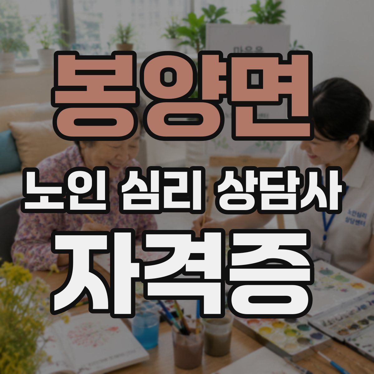 봉양면 노인 심리 상담사 자격증