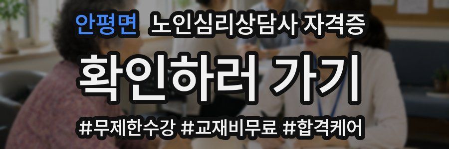 안평면 노인 심리 상담사 자격증