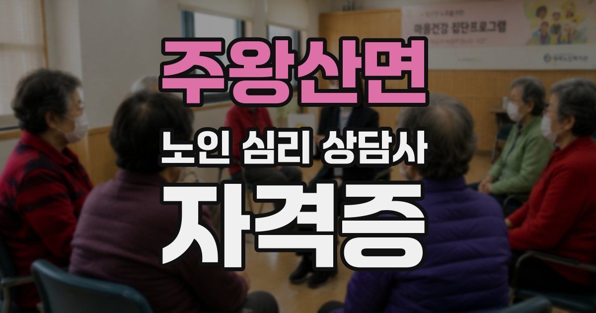 주왕산면 노인 심리 상담사 자격증
