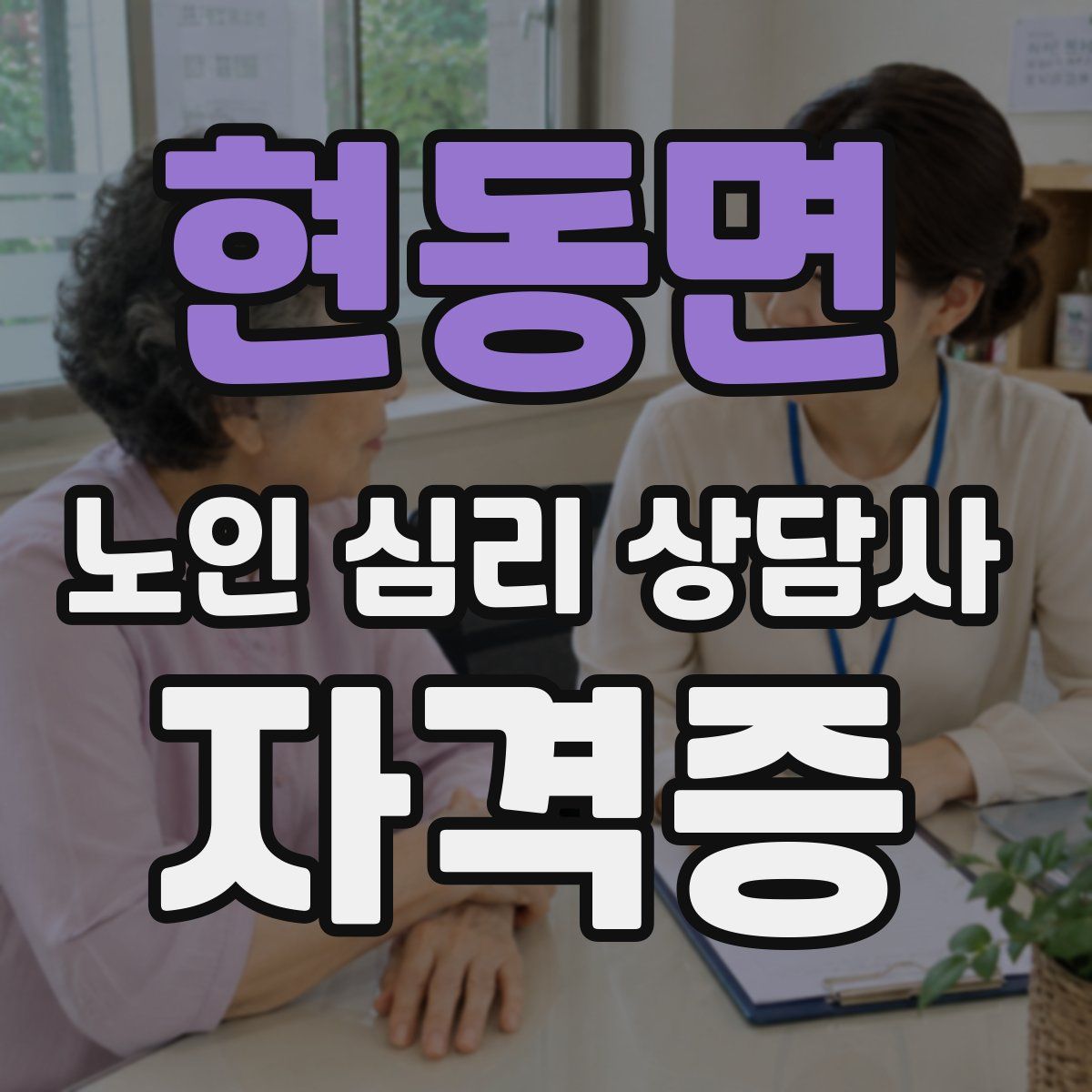 현동면 노인 심리 상담사 자격증