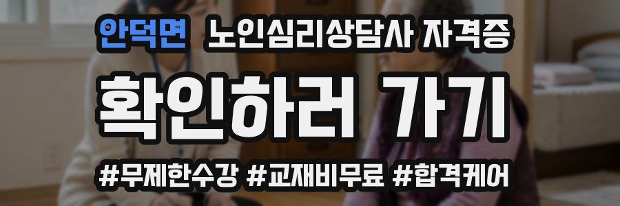 안덕면 노인 심리 상담사 자격증