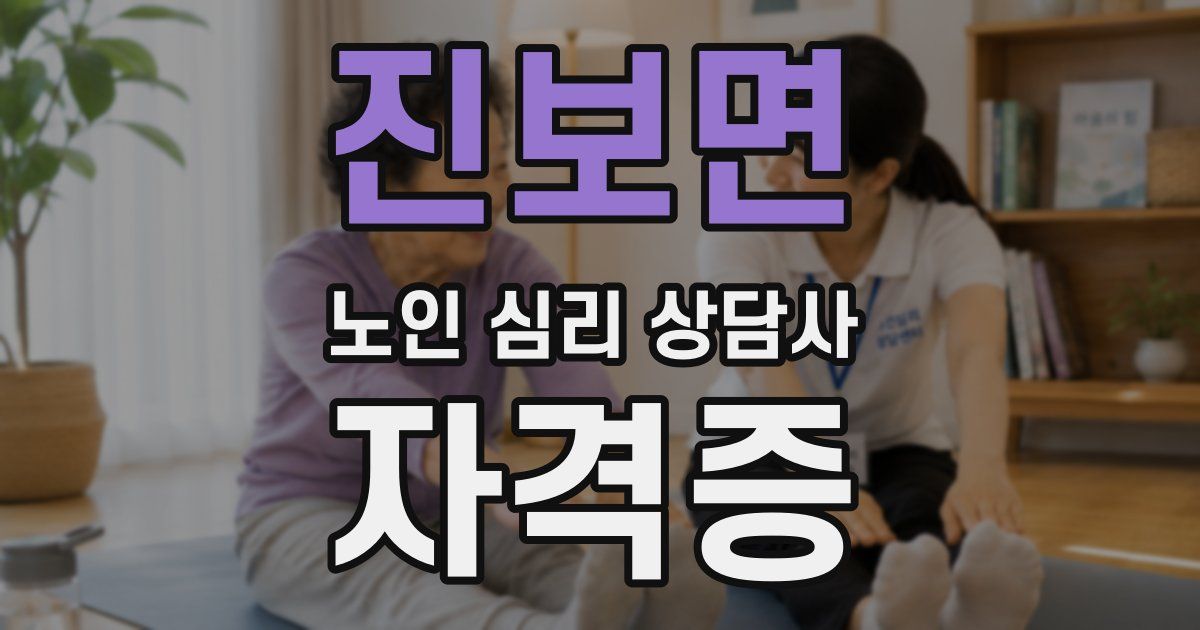진보면 노인 심리 상담사 자격증