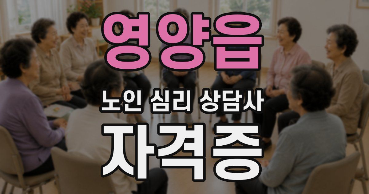 영양읍 노인 심리 상담사 자격증