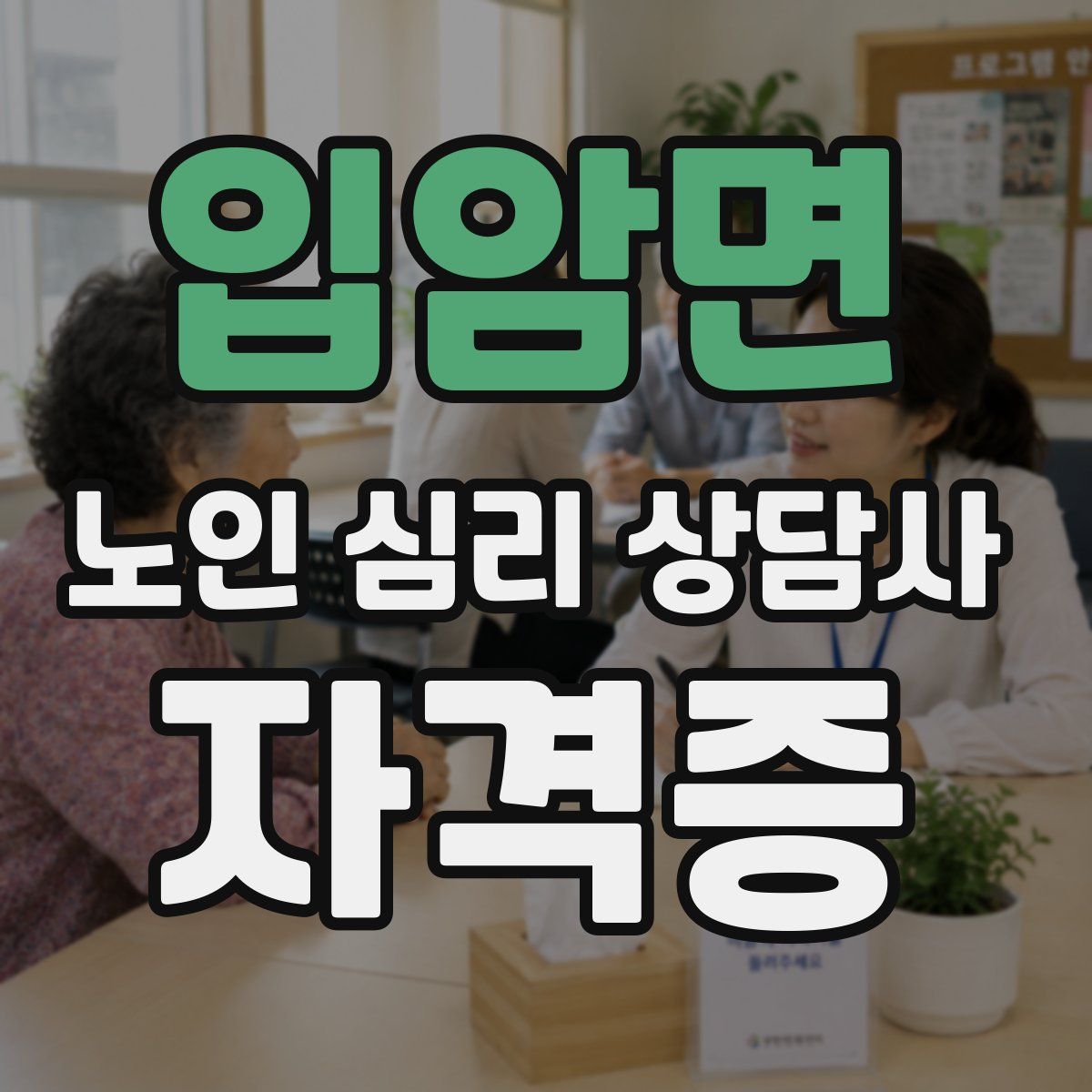 입암면 노인 심리 상담사 자격증