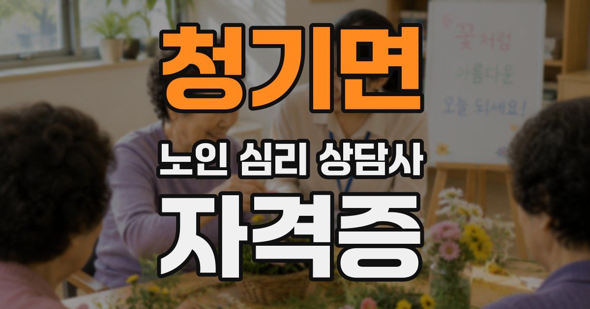 청기면 노인 심리 상담사 자격증