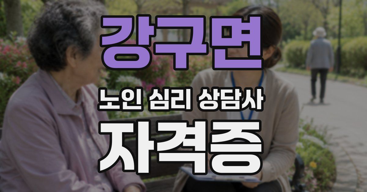 강구면 노인 심리 상담사 자격증