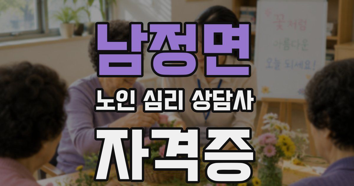 남정면 노인 심리 상담사 자격증