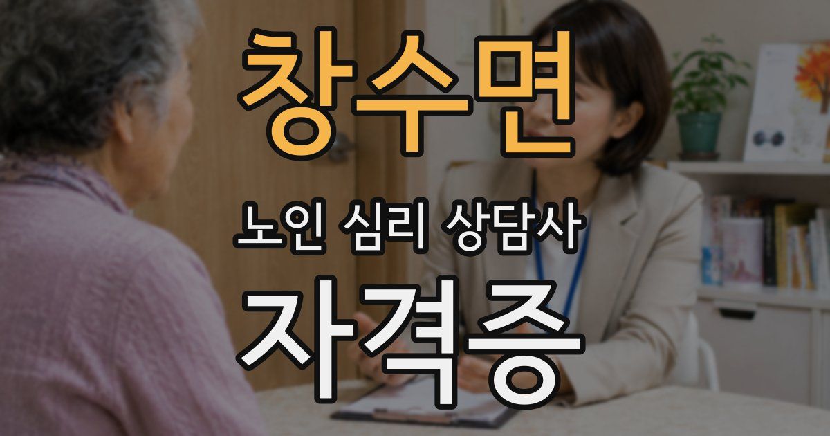 창수면 노인 심리 상담사 자격증