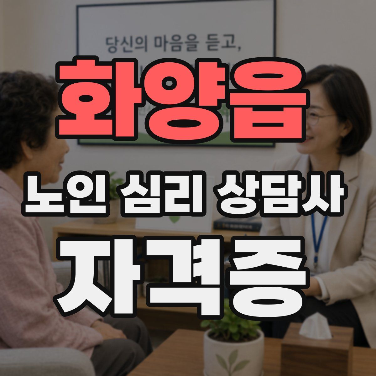 화양읍 노인 심리 상담사 자격증