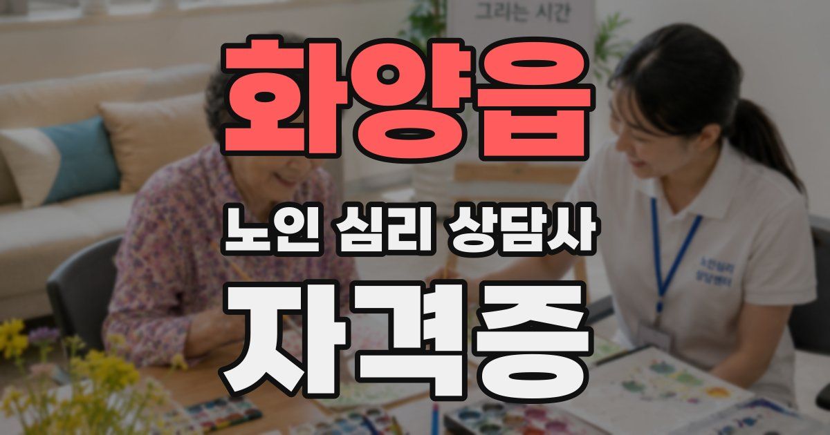 화양읍 노인 심리 상담사 자격증
