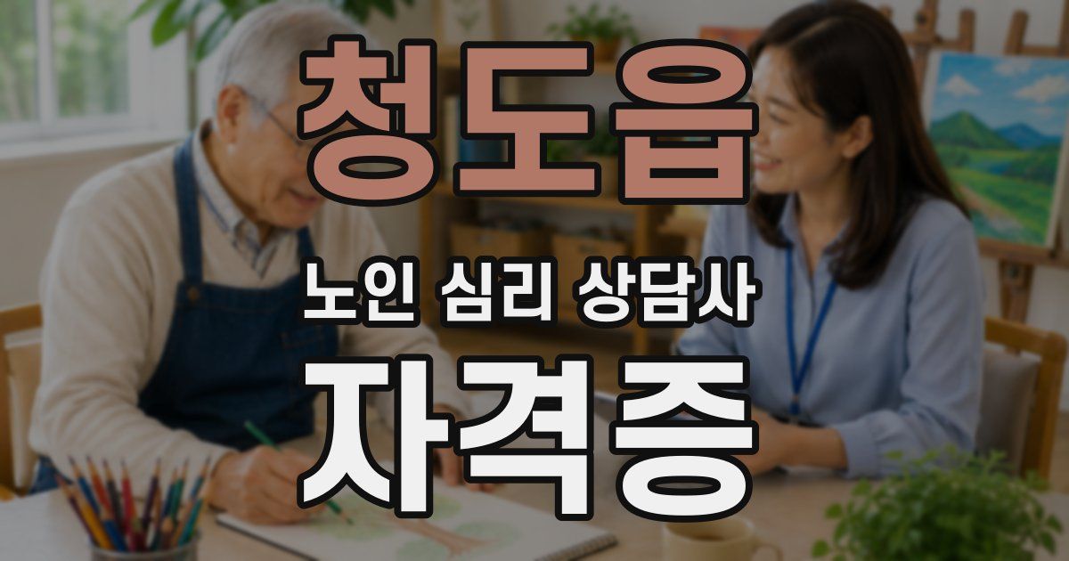 청도읍 노인 심리 상담사 자격증