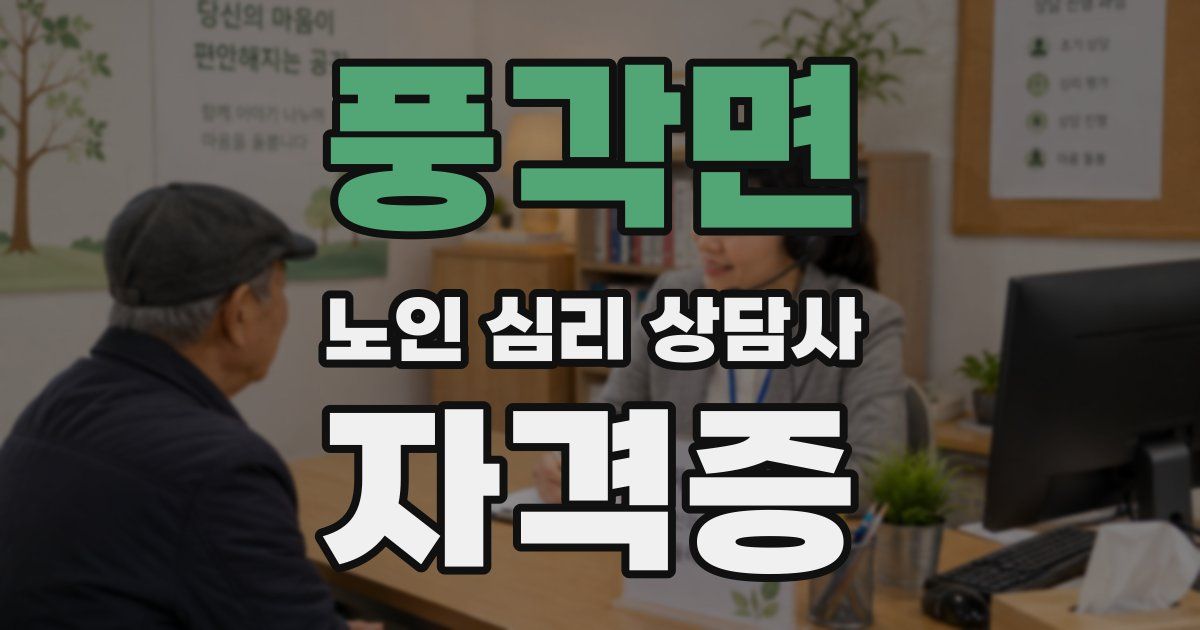 풍각면 노인 심리 상담사 자격증