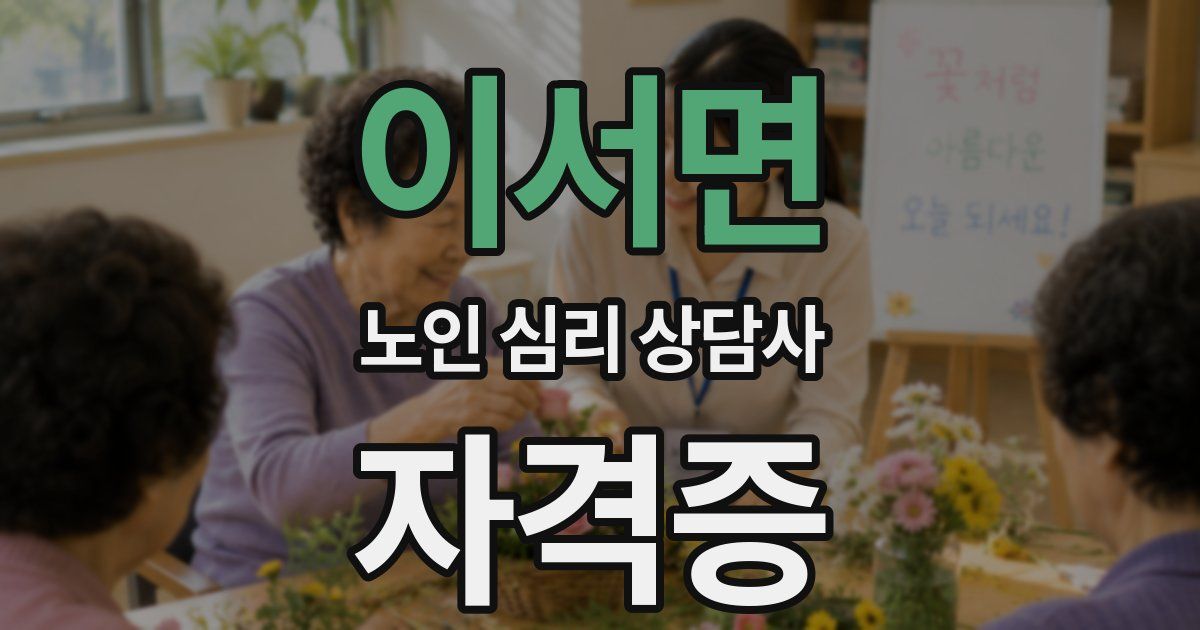 이서면 노인 심리 상담사 자격증