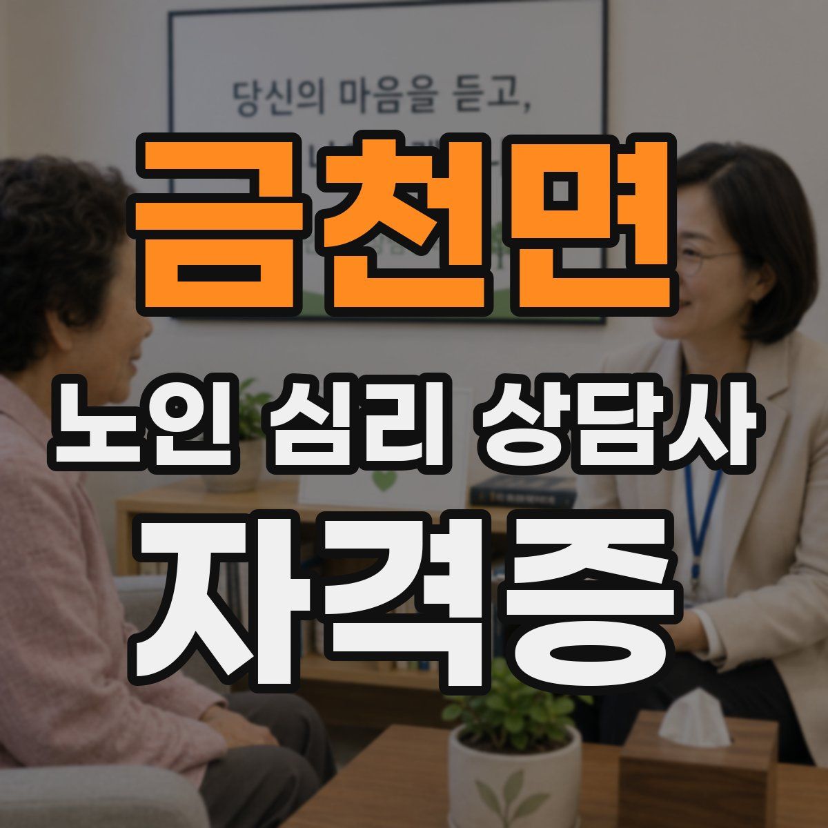 금천면 노인 심리 상담사 자격증