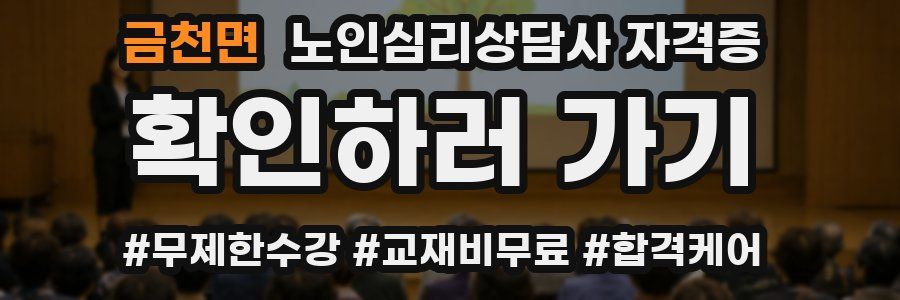 금천면 노인 심리 상담사 자격증