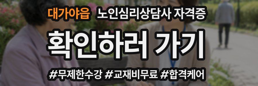 대가야읍 노인 심리 상담사 자격증