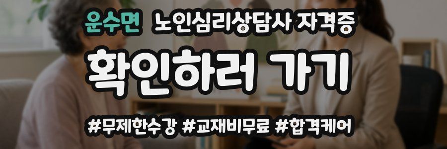 운수면 노인 심리 상담사 자격증