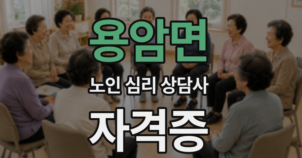 용암면 노인 심리 상담사 자격증