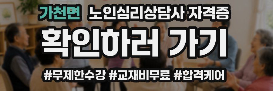 가천면 노인 심리 상담사 자격증