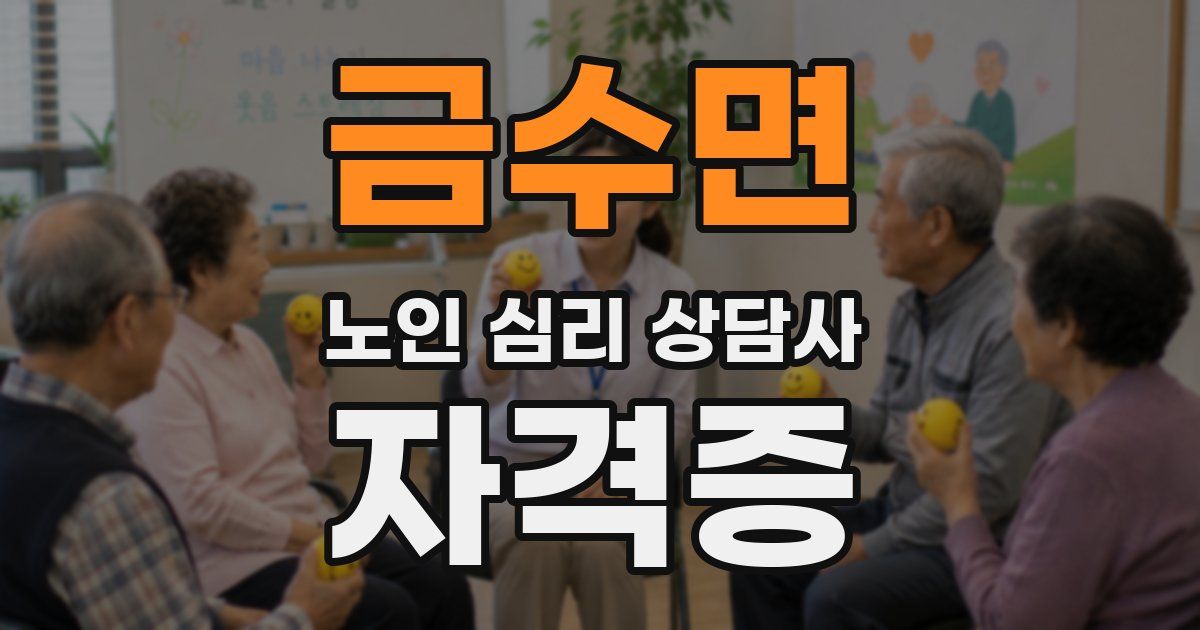 금수면 노인 심리 상담사 자격증