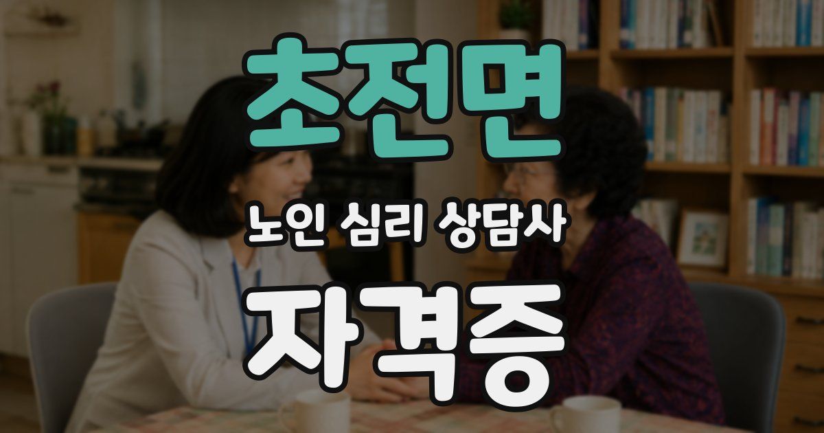 초전면 노인 심리 상담사 자격증