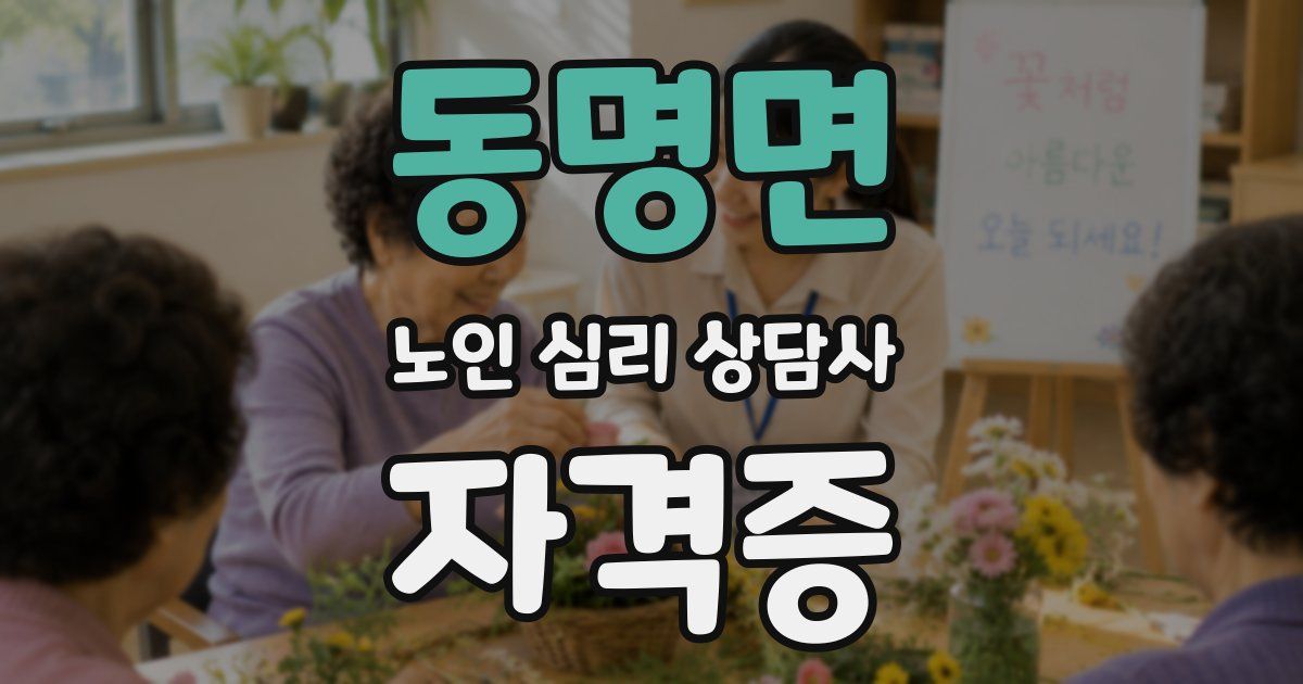 동명면 노인 심리 상담사 자격증