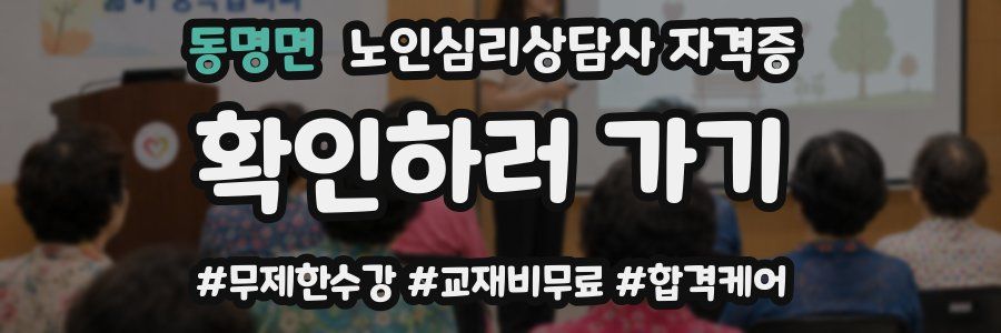 동명면 노인 심리 상담사 자격증