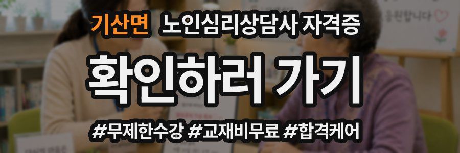 기산면 노인 심리 상담사 자격증