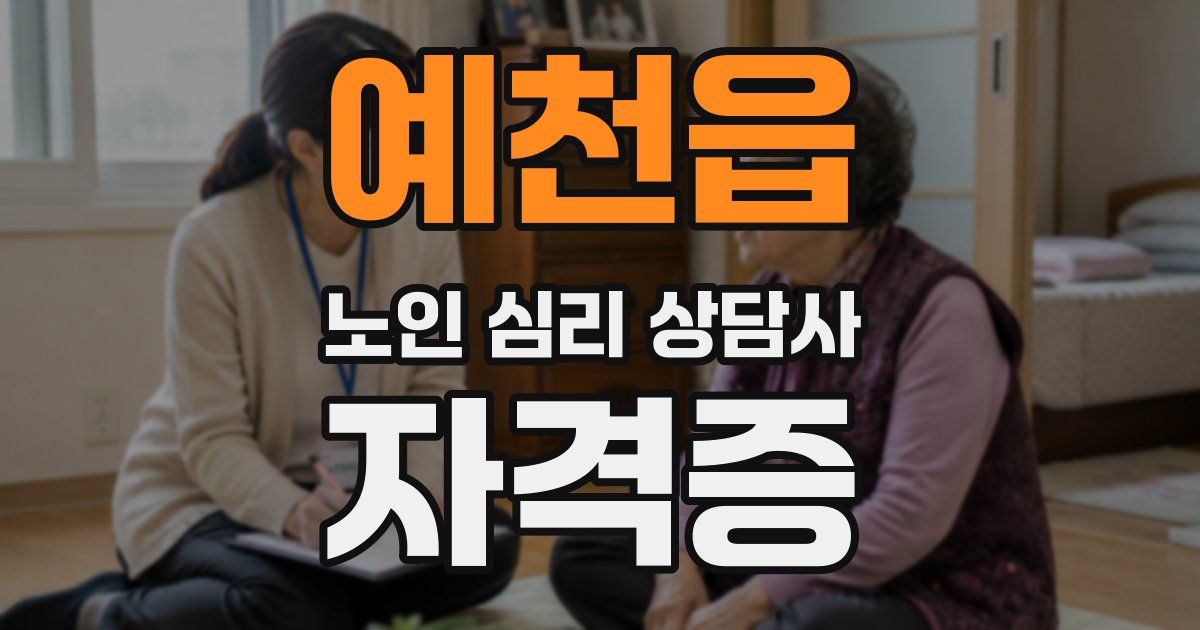 예천읍 노인 심리 상담사 자격증