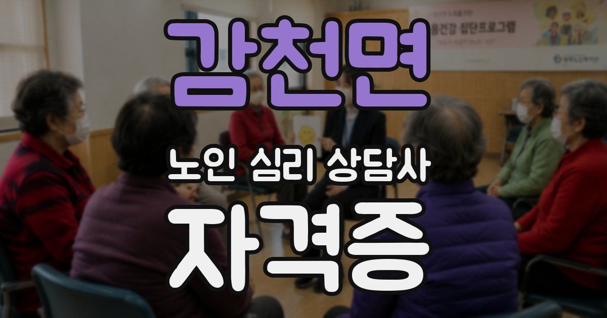감천면 노인 심리 상담사 자격증