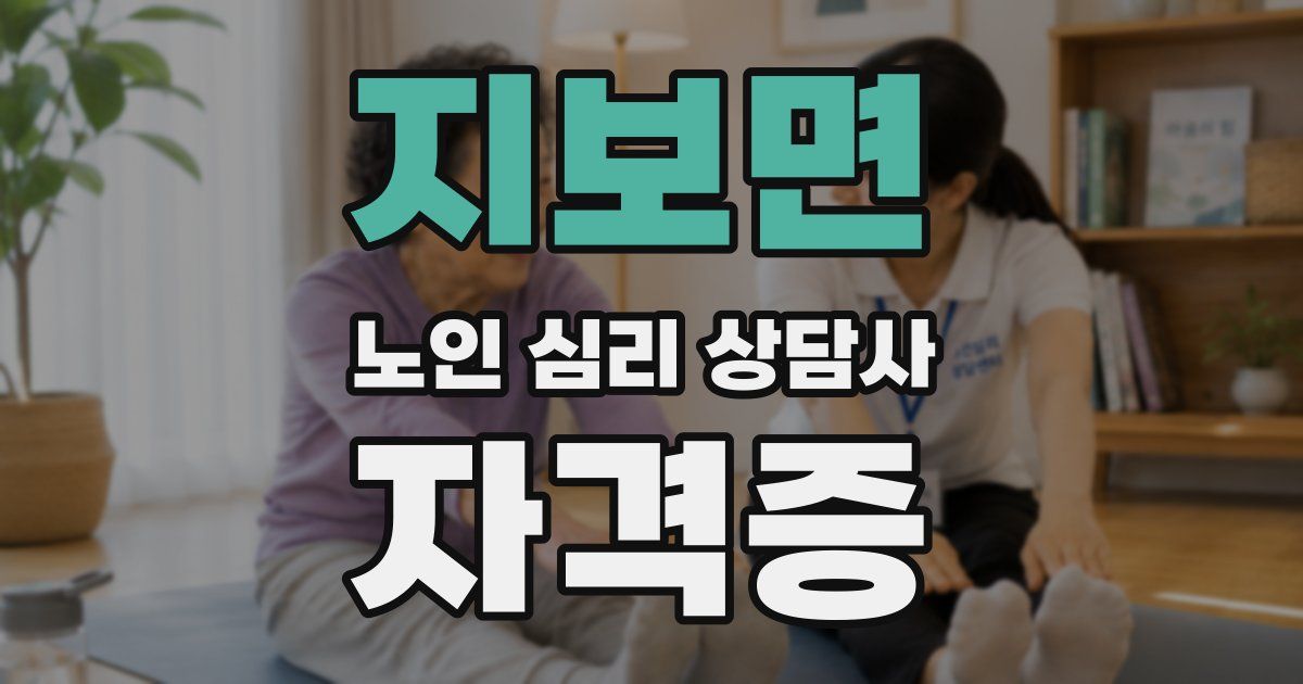 지보면 노인 심리 상담사 자격증