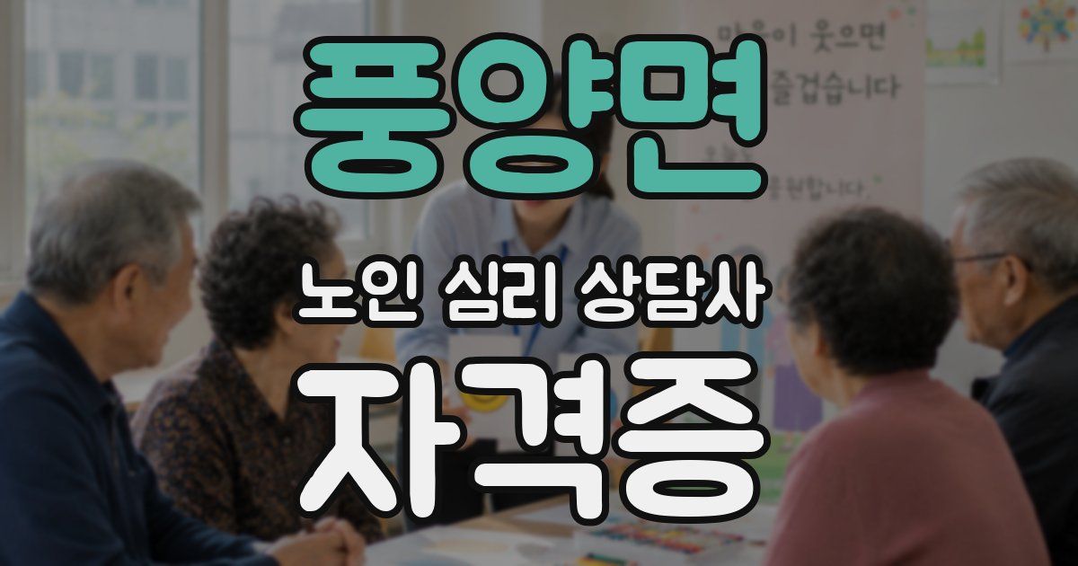 풍양면 노인 심리 상담사 자격증