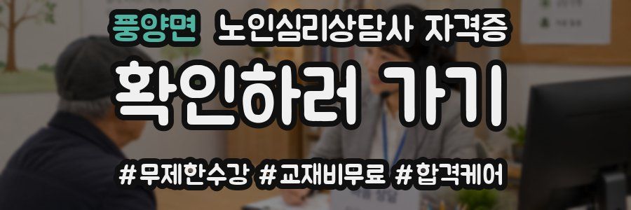 풍양면 노인 심리 상담사 자격증